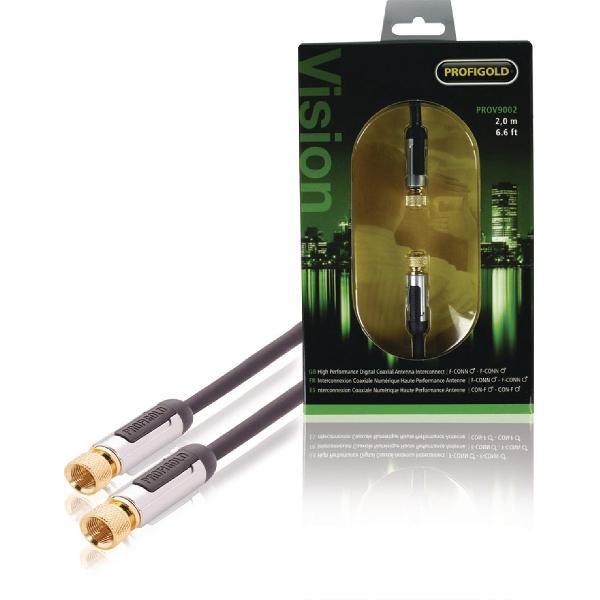 Profigold PROV9002 coax-kabel 2 m 1x F Zwart