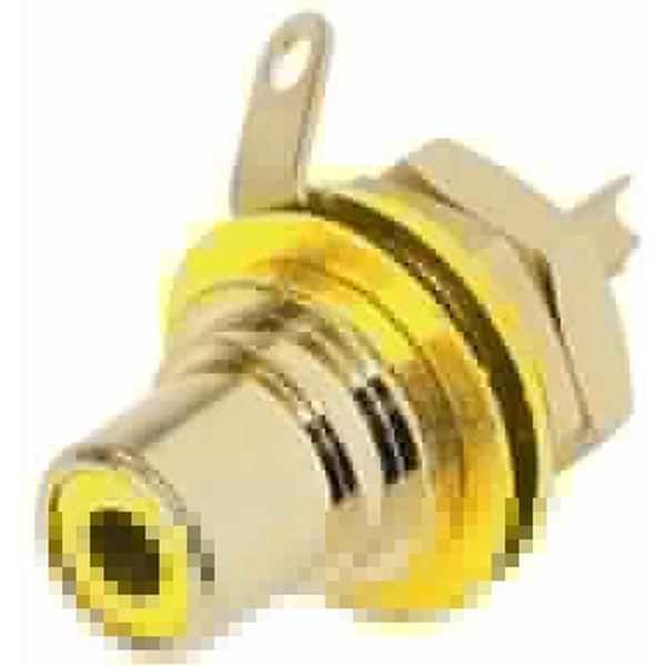 Rean - Phono Chassisdeel (Rca) - Vergulde Contacten - Geel