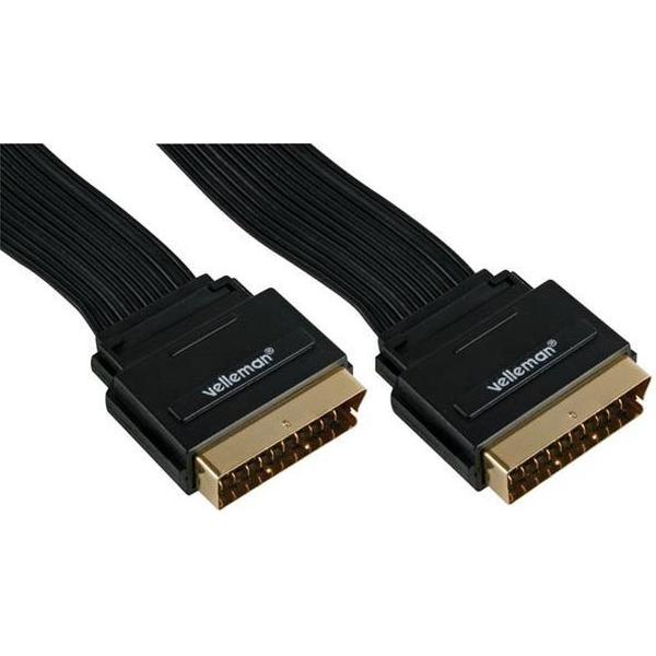 Platte Videokabel - Scart Mannelijk Naar Scart Mannelijk, 5M