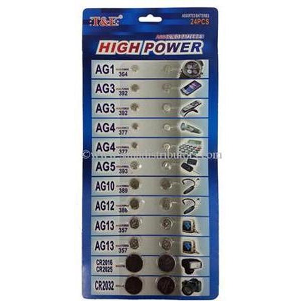 Knoopcellen batterijen diverse soorten: ag3 ag4 ag13 cr2032 cr2025 - 22 stuks