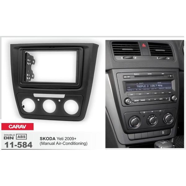 2-DIN SKODA Yeti 2009+ (Manual Air-Conditioning) afdeklijst / installatiekit Audiovolt 11-584