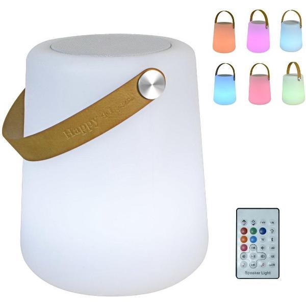 HAPPY 41 by Marie ICE WHITE with Colours - Wit + Kleuren LED Lamp + Draadloze Bluetooth Sp