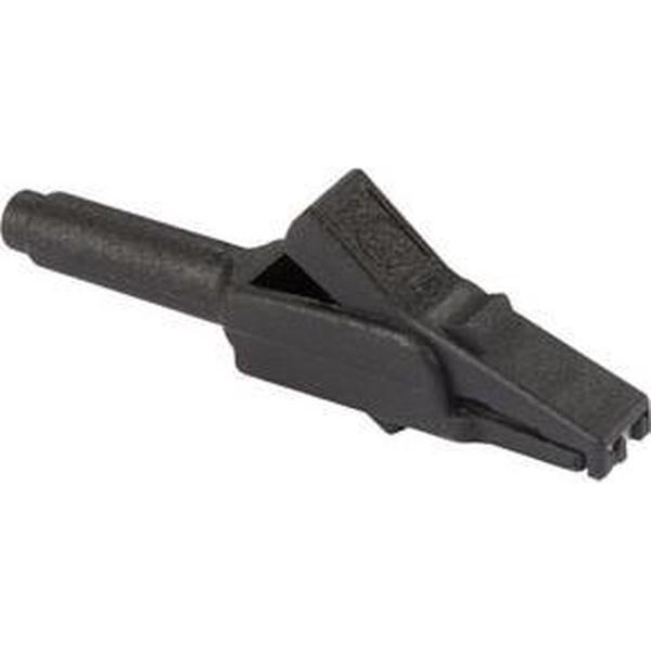 GEÏSOLEERDE KROKODILLENKLEM, ZWART, VROUWELIJKE STEKKERBUS 4 mm - MA 260SH (HM2601)