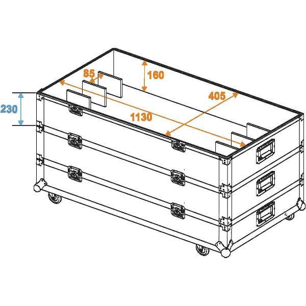 ROADINGER Flightcase 12x LED Bar Size L
