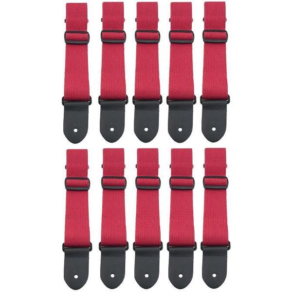 10-pack rode gitaarriemen van 5 cm breed