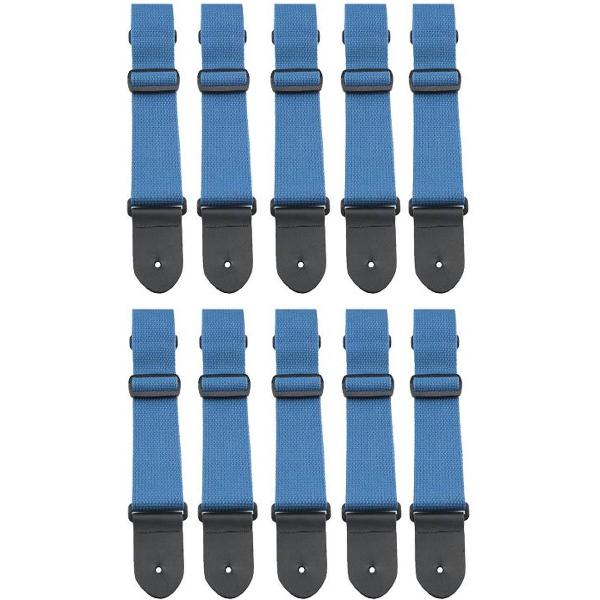 10-pack blauwe gitaarriemen van 5 cm breed