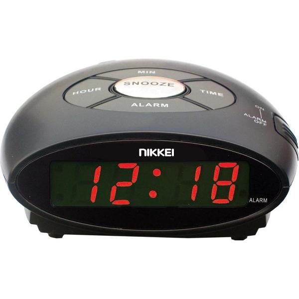 Nikkei NR10BK digitale wekker met snooze-functie - zwart