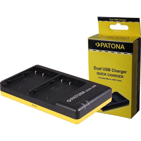 PATONA 1942 batterij-oplader Zwart, Geel Batterijlader voor binnengebruik
