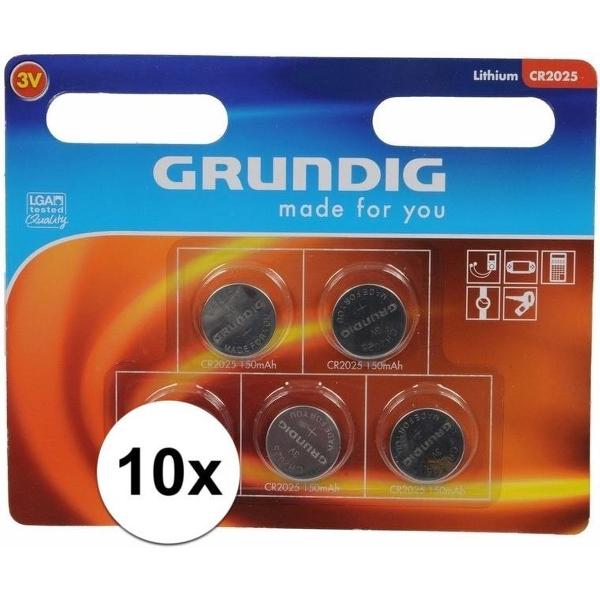 Grundig CR2025 Knoopcel batterijen 3V - 10 stuks