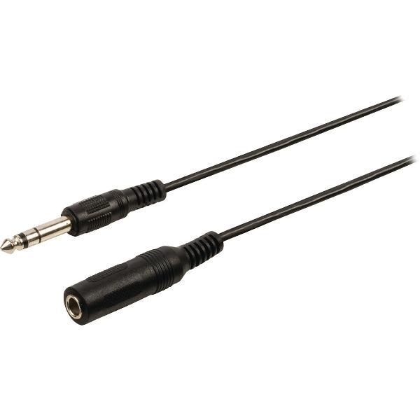 Jack stereo extension audio cable 6.35 mm male - 6.35 mm female 5.00 m black