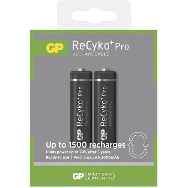 2 Stuks - Duo GP R6/AA ReCyko+ PRO 2000mAh 1.2V NiMH Oplaadbare Batterijen
