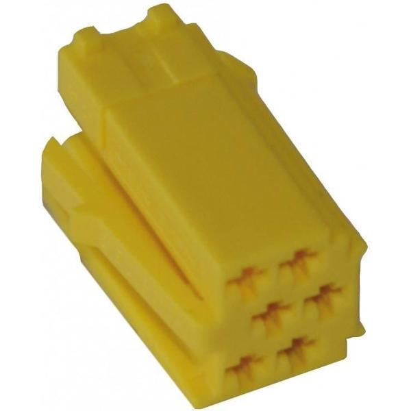 MINI ISO - Geel Plug Housing - 6-pins 10PC