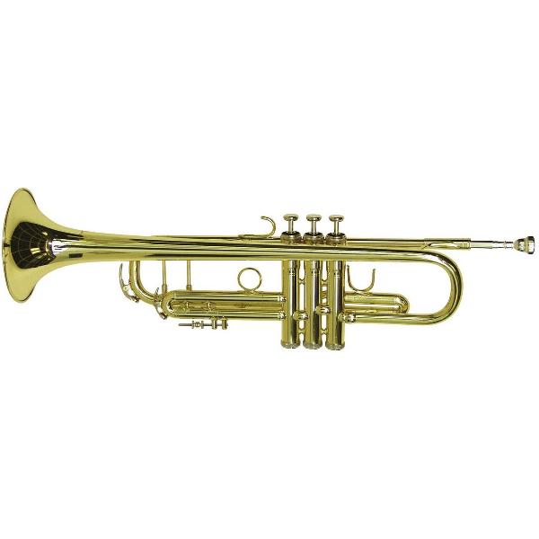 DIMAVERY trompet muziekinstrumenten -TP-20 Bb - Trumpet - Goud - Inclusief koffer en mondstuk