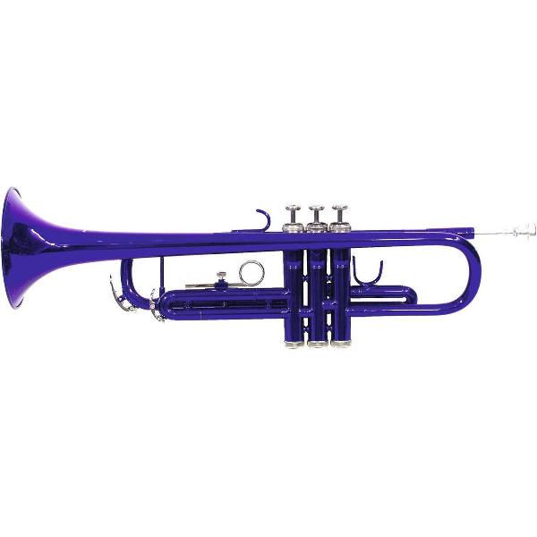 DIMAVERY trompet muziekinstrumenten -TP-10 Bb - Trumpet - Blauw - Inclusief koffer en mondstuk
