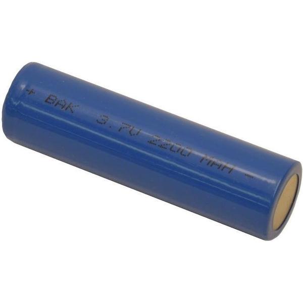 Bak oplaadbare batterij 3.7V 2200mAh type 18650 li-ion