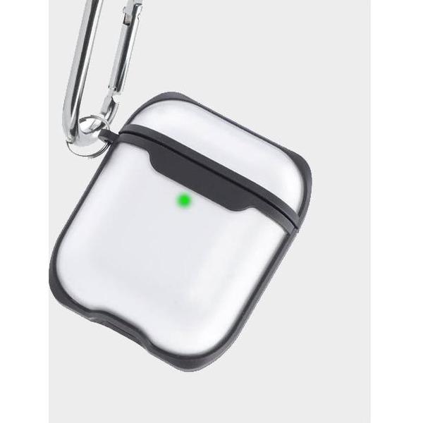 EggShell Shock-proof Beschermhoes met Sleutelhanger voor Apple AirPods 1 / 2 - Donkergrijs