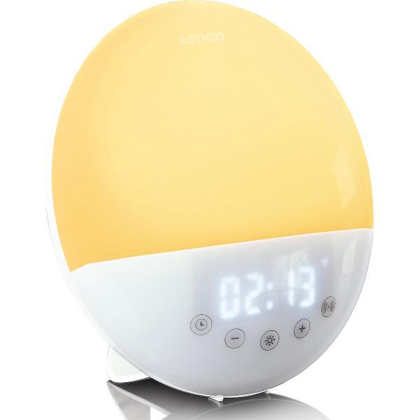 Lenco CRW-110 - Wekkerradio met wake up light, Bluetooth en aux - Wit