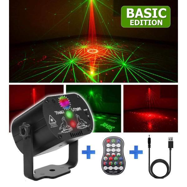 Party Laser Lamp Basic edition - Disco lamp - Stroboscoop projector op geluid - Afstandsbediening - LED Feestverlichting Discobal - Gadgetpanda