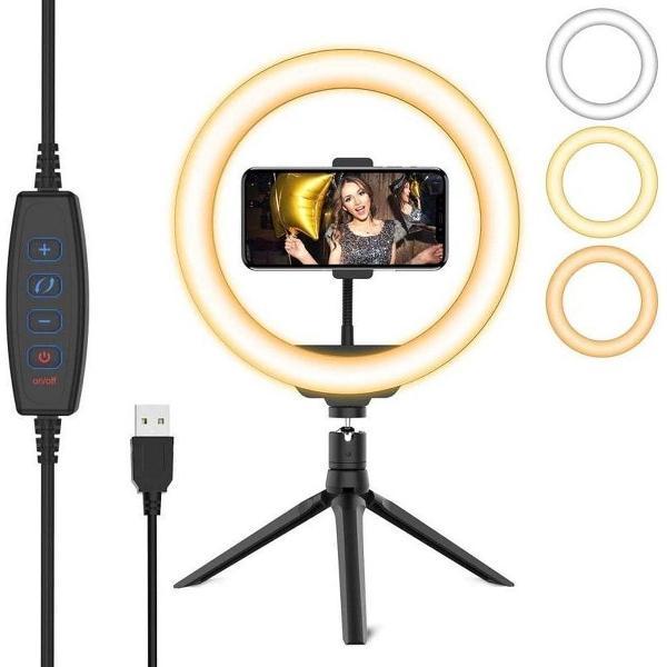 Cacious 8 inch Smartphone Ring Licht / Lamp - Desktop Tripod Standaard