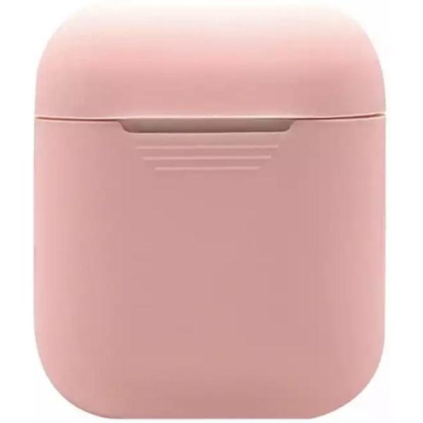 Siliconen Bescherm Hoesje Cover voor Apple AirPods Case - Airpods Hoesje Siliconen Case Roze (Pink)