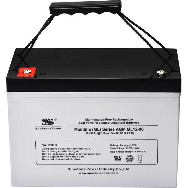12V 90Ah AGM zonnebatterij diepe cyclus AGM-batterij zonne-energie USV noodstroom