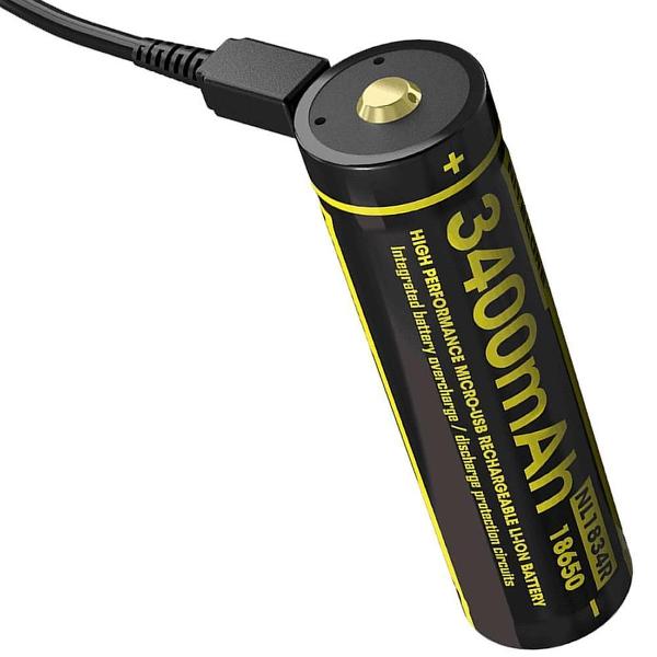 Nitecore Batterij 18650 Li-Ion 3400mAh met USB-Poort