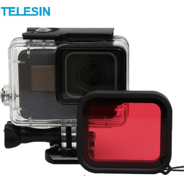 PRO SERIES 40M Onderwater Waterdichte Behuizing + Rood Lens Filter voor GoPro Hero (2018) / 5 / 6 en 7 Black