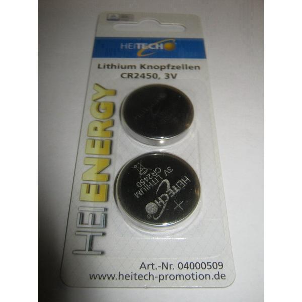 Heitech HeiEnergy 3V Lithium Knoopcel CR2450 2 stuks