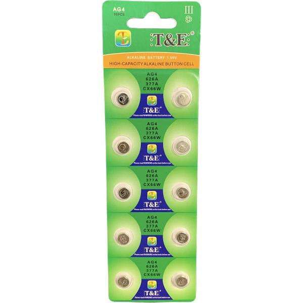 AG4 Alkaline Batterijen LR626/LR66 – Knoopcel - Hoge Capaciteit – 10 Stuks