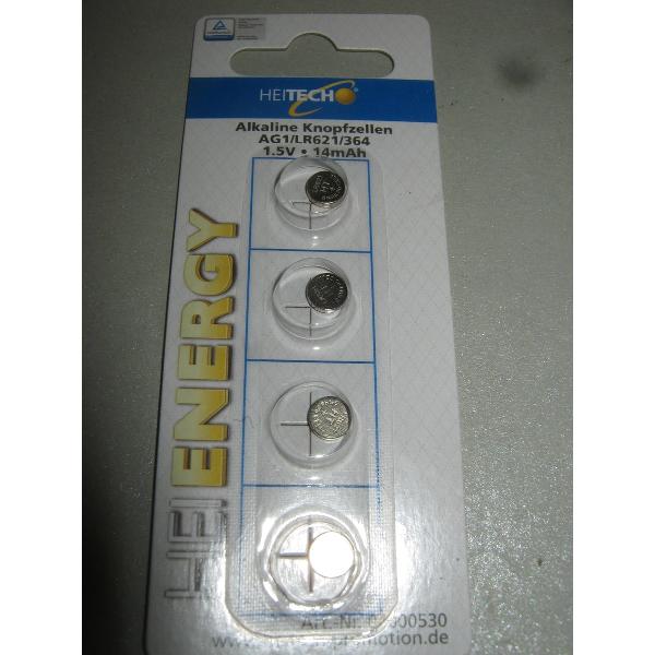 Heitech Heienergy Alkaline Knoopcel Batterijen AG1 LR621 364 1.5Volt