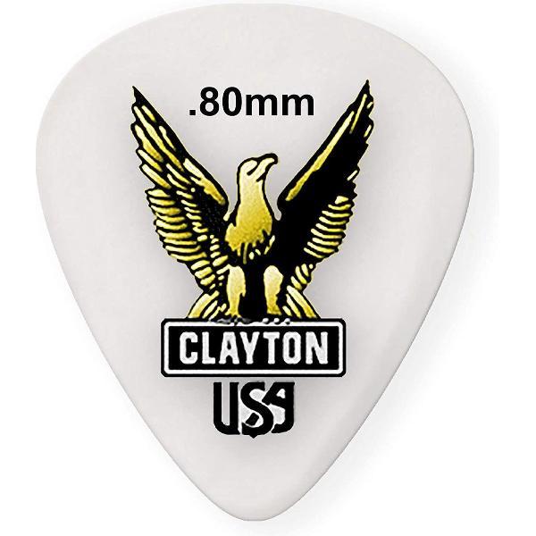 Clayton Acetal standaard plectrums 0.80 mm 6-pack