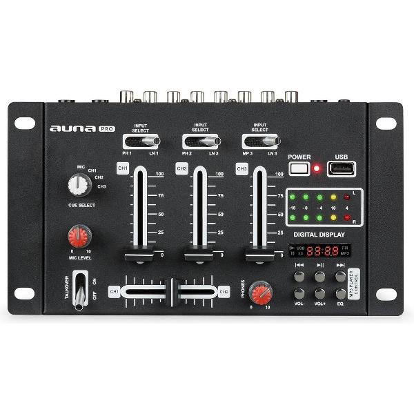 DJ21 DJ-mixer mengpaneel USB zwart