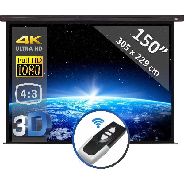 Elektrisch Projectiescherm (4:3) met afstandsbediening - 150