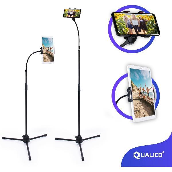 Universeel Tablet & Smartphone Statief Tot 175 cm Hoogte - Standaard Telefoon houder - Tripod & Staander voor Ipad, Iphone, GSM. Stevig Design!