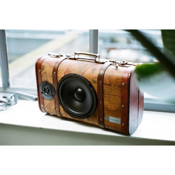 geweldig kado - vintage - koffer - bluetooth speakers - USB aansluiting- oplaadbare batterij