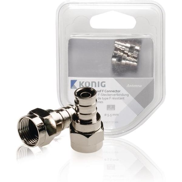 Weatherproof F connector male 5.50 mm 2 pcs metal