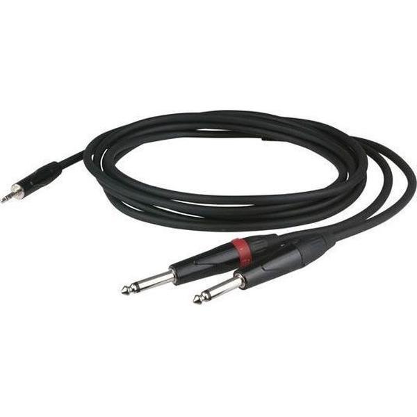 DAP Audio Stereo Mini jack Overgangskabel 1,5m - Mini Jack - 2x Jack - 1,5m