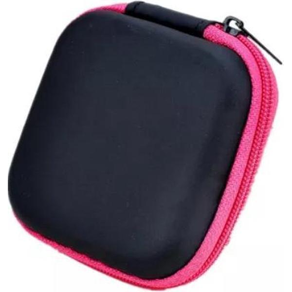 Oortjes opberg hoesje - Case - Etui - Organizer - Voor oordopjes en laadkabels - USB - Roze