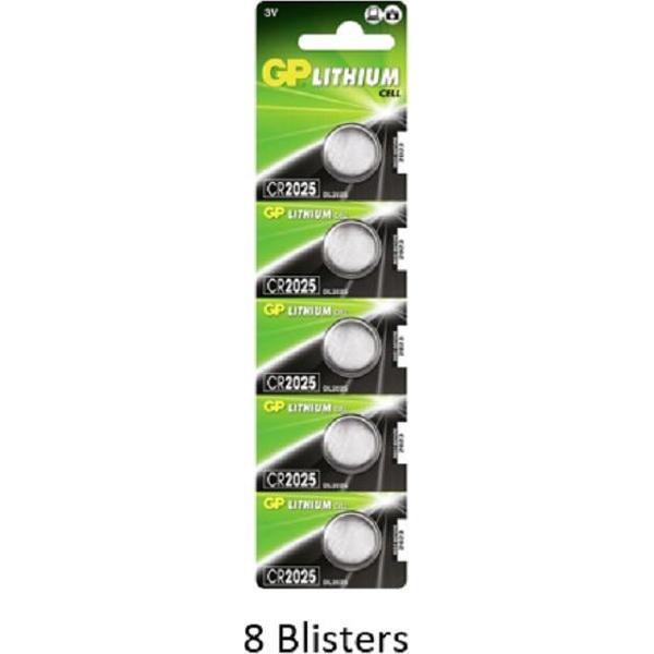 40 stuks (8 blisters a 5 stuks) GP Lithium Cell CR2025 Single-use batterij 3V