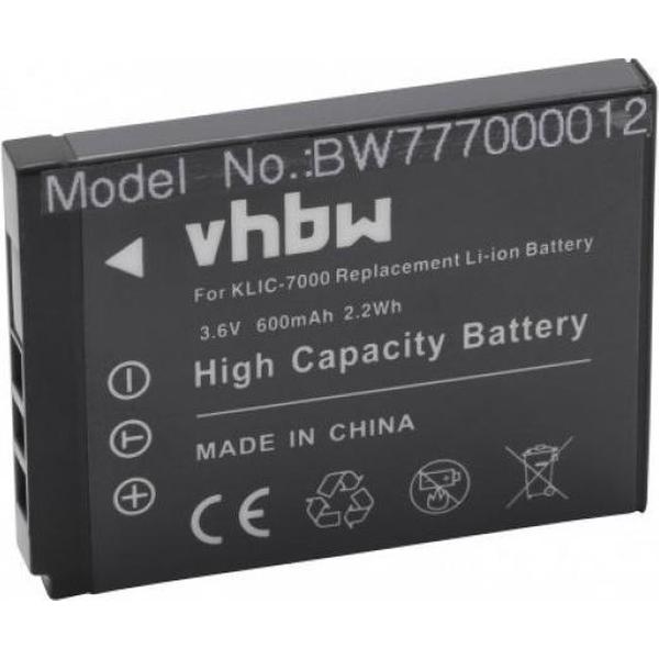 VHBW Camera accu compatibel met Kodak KLIC-7000 / 600 mAh