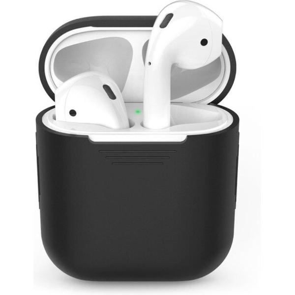 Siliconen Bescherm Hoesje Cover Zwart voor Apple AirPods 2 Case