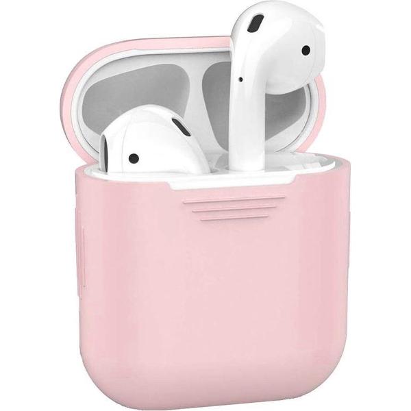 AirPods hoesje roze siliconen Cover voor Apple AirPods Case - Roze