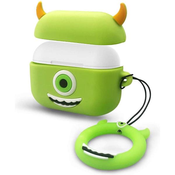 Cartoon Silicone Case voor Apple Airpods Pro - groene eenoog