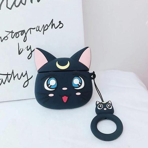 Cartoon Silicone Case voor Apple Airpods Pro - Black luna cat