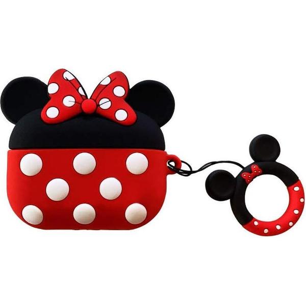 Cartoon Silicone Case voor Apple Airpods Pro - Rood strikje