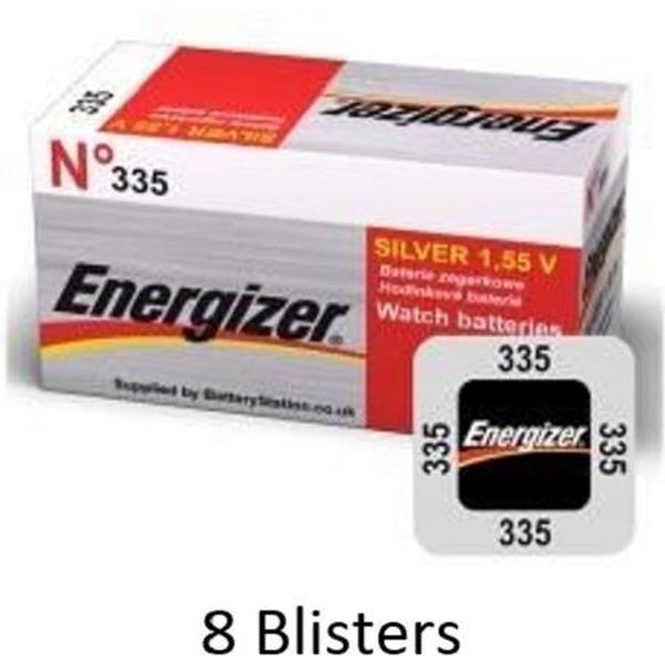 8 stuks (8 blisters a 1 stuk) Energizer Zilver Oxide Knoopcel 335 LD 1.55V