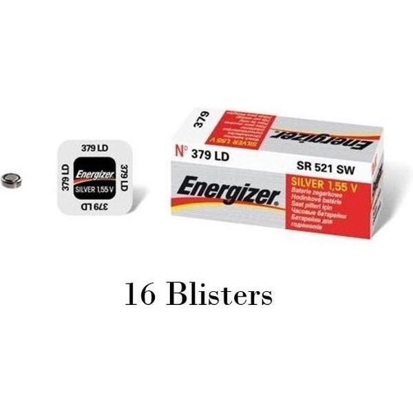16 stuks (16 blisters a 1 stuk) Energizer 379 Knoopcel batterij Zilver-oxide 1.55 V