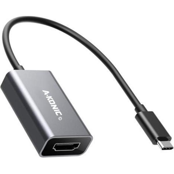 Usb C Naar HDMI Adapter | USB-C HUB 4K | Type-c to HDMI converter |Thunderbolt 3 | Compatible Apple Macbook | Chromebook | IMAC | Surface | XPS | Dell | Lenovo | Samsung | HP |Spacegrey | A-KONIC©