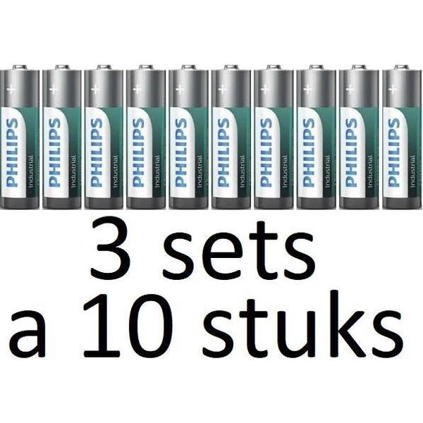 30 Stuks (3 Doosjes a 10 st) Philips Industrial AA / LR6