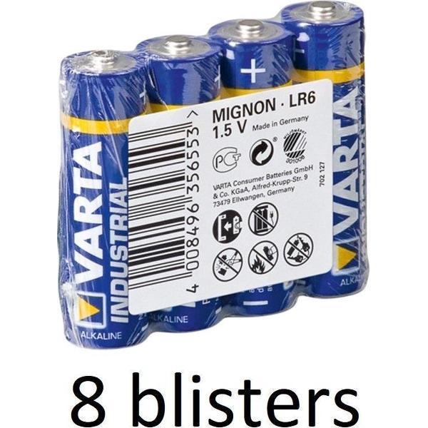 32 stuks (8 blisters a 4 st) Varta LR6 Industrial Wegwerpbatterij AA Alkaline